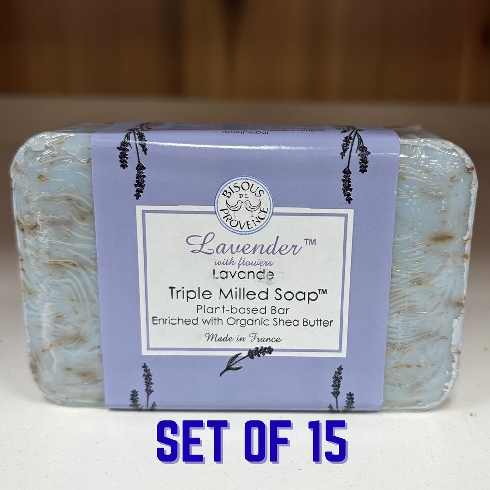 Set of 15 Trader Joe's — Lavender Triple Milled Bar Soap Made in France 7 oz NEW